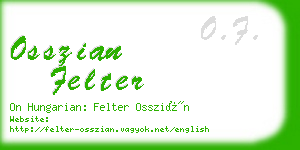 osszian felter business card